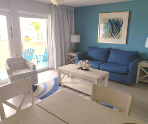 Living room suite at Morritt's in the Cayman Islands