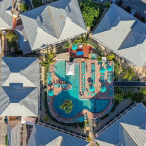 overhead view of pool at Morritt's Resort in the Cayman Islands