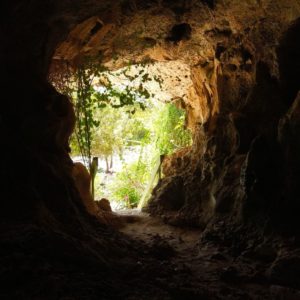 View from the inside of one of Cayman Brac's caves