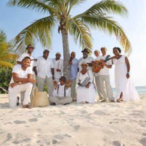 Members of the Swanky Kitchen Band, a traditional Caymanian music group